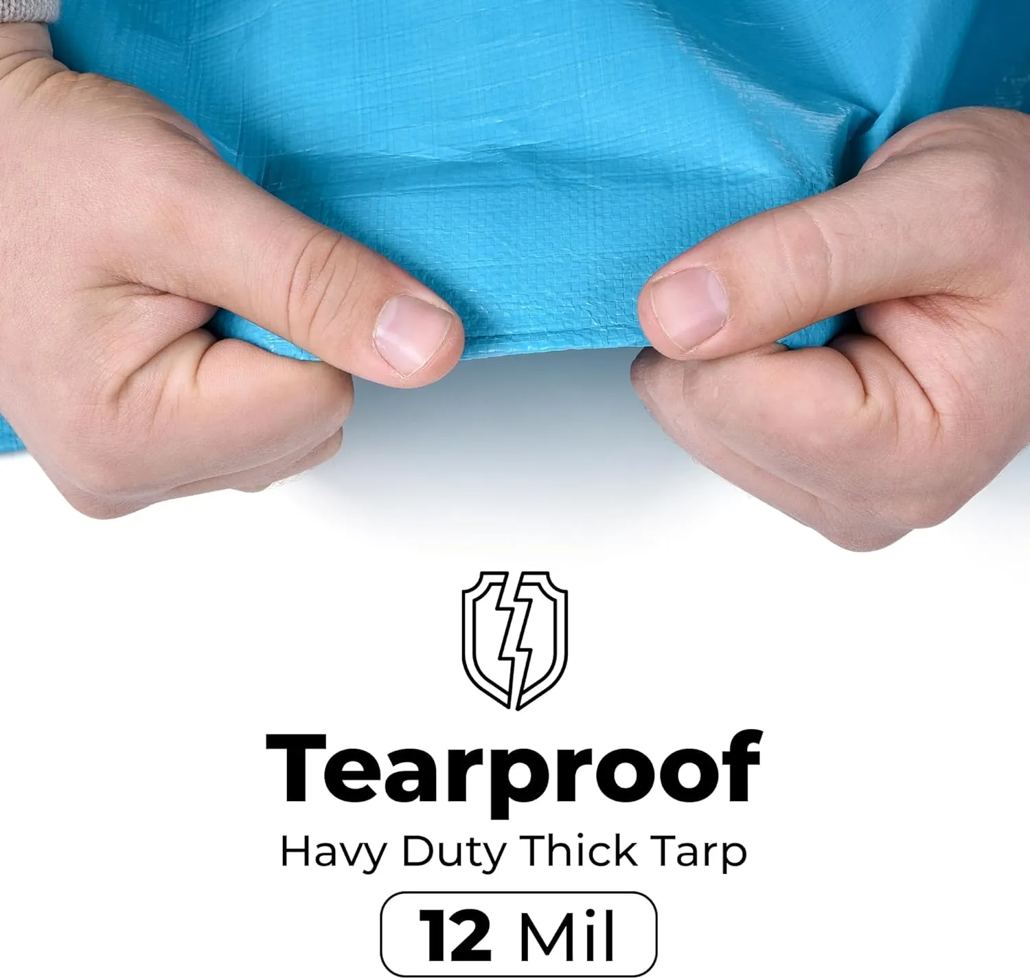 Tarps Heavy Duty Waterproof 16x20-12 mil Thick Camping Tent - Blue Tarp 16x20 UV Resistant, Rip & Tear Proof with Metal Grommets – Multipurpose Use for Camping, Tent, Boat, RV, Car, & Pool Cover