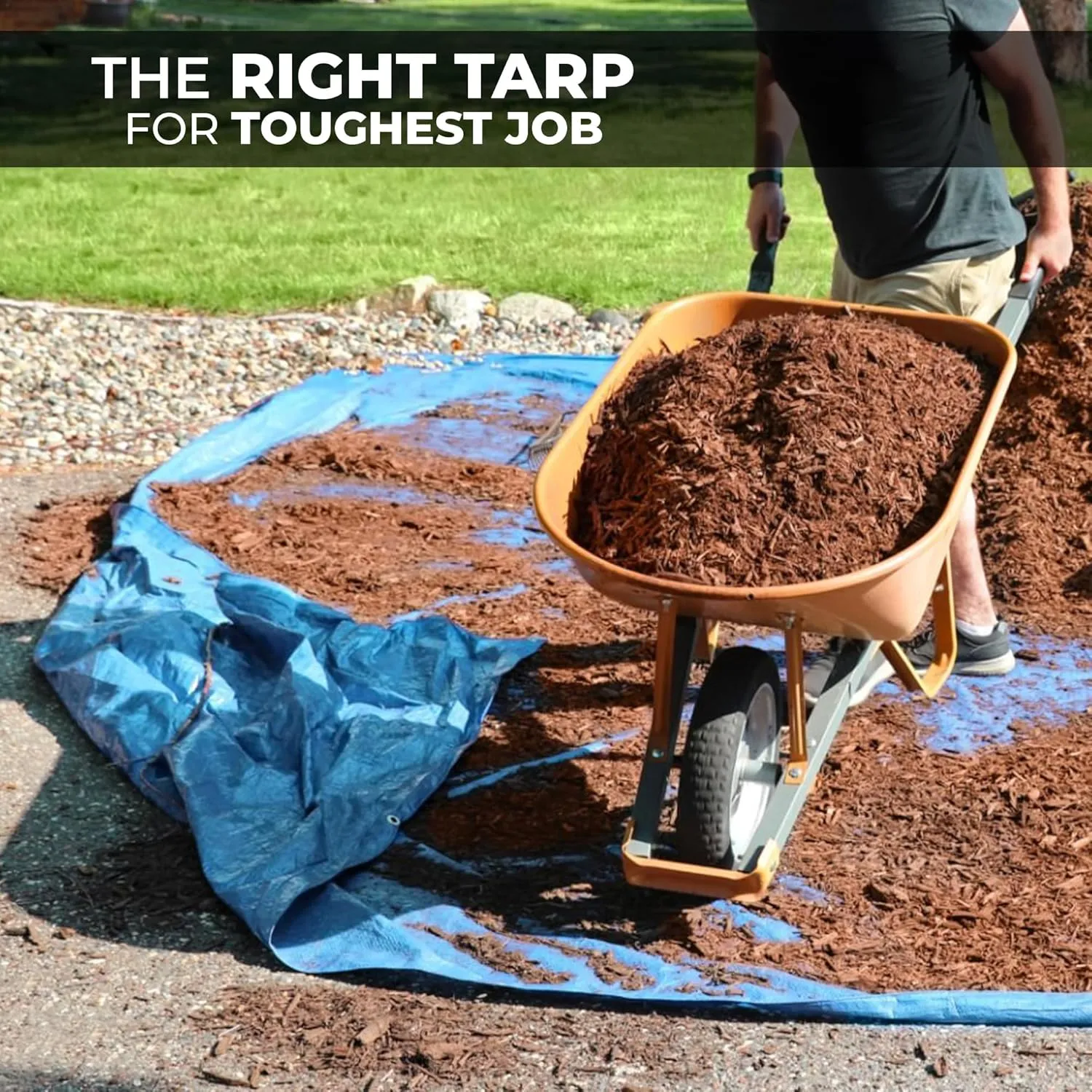Tarps Heavy Duty Waterproof 16x20-12 mil Thick Camping Tent - Blue Tarp 16x20 UV Resistant, Rip & Tear Proof with Metal Grommets – Multipurpose Use for Camping, Tent, Boat, RV, Car, & Pool Cover