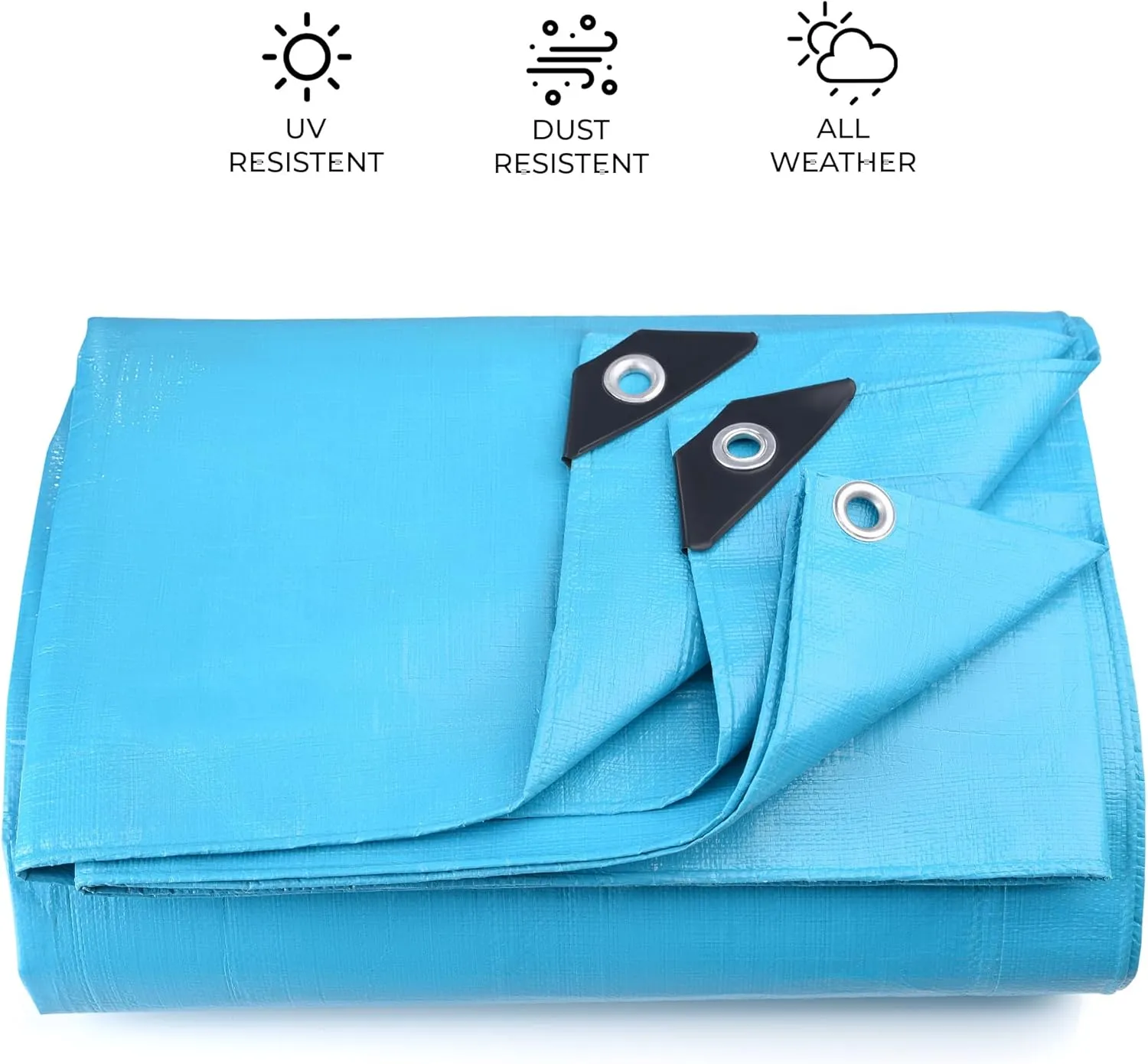 Tarps Heavy Duty Waterproof 16x20-12 mil Thick Camping Tent - Blue Tarp 16x20 UV Resistant, Rip & Tear Proof with Metal Grommets – Multipurpose Use for Camping, Tent, Boat, RV, Car, & Pool Cover