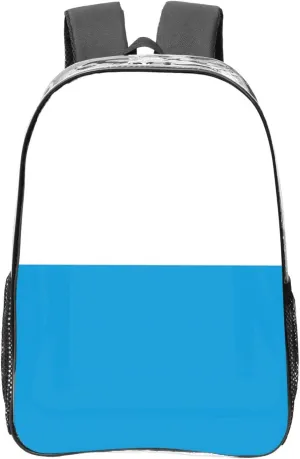 The Bavarian Flag Transparent Backpack-16-Inch Pvc Clear Backpack With Side Pockets,Black