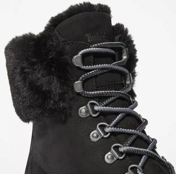 Timberland Black Nubuck Courmayeur Valley 6 inch Waterproof Faux Fur Women's Boots TB0A2JQD001