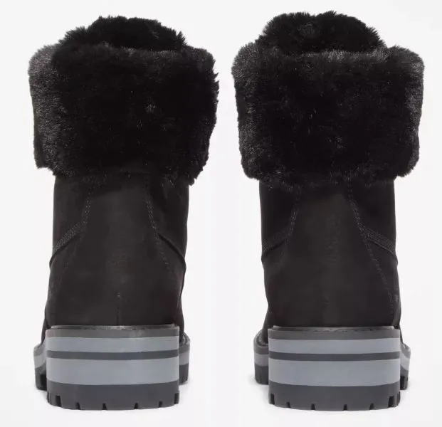Timberland Black Nubuck Courmayeur Valley 6 inch Waterproof Faux Fur Women's Boots TB0A2JQD001