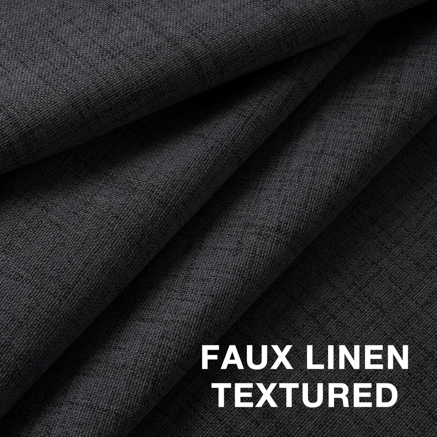 Timeles Blackout Curtains 84 Inches Long – 2 Panels Linen Curtains with Grommets, Room Darkening Drapes with White Liner for Bedroom & Living Room, 52 x 84 Inches, Black