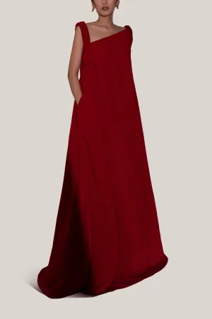 TINH ATELIER • Hy Flared Strappy Velvet Floor Length Dress