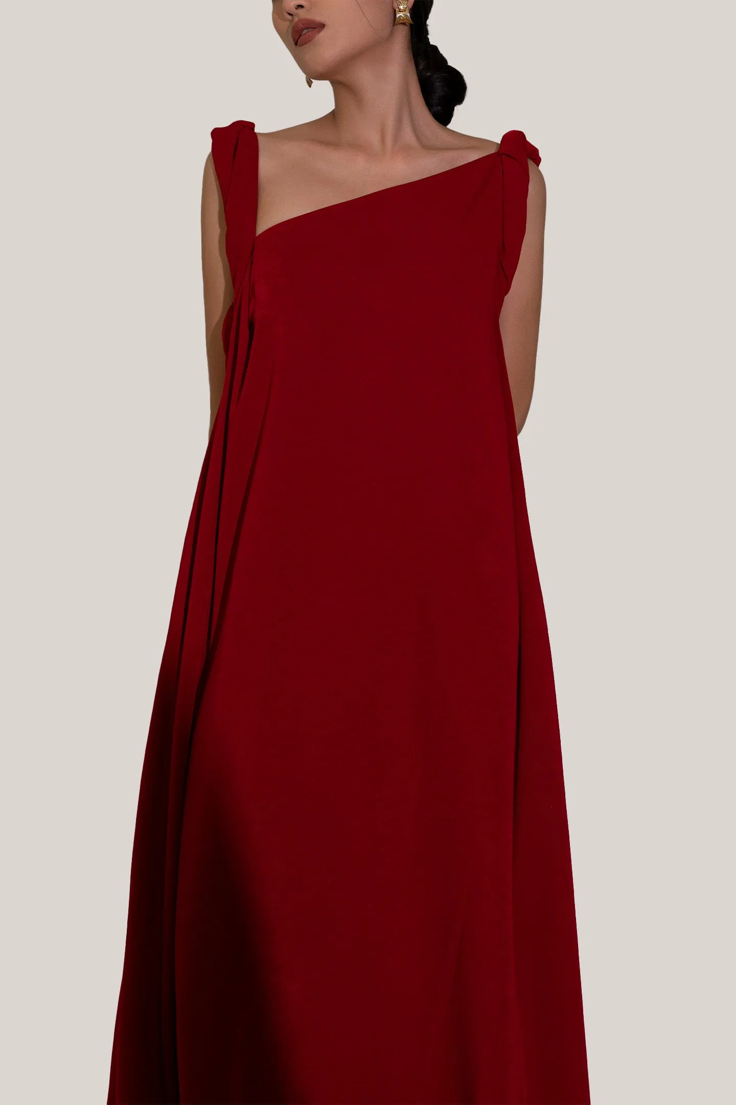 TINH ATELIER • Hy Flared Strappy Velvet Floor Length Dress
