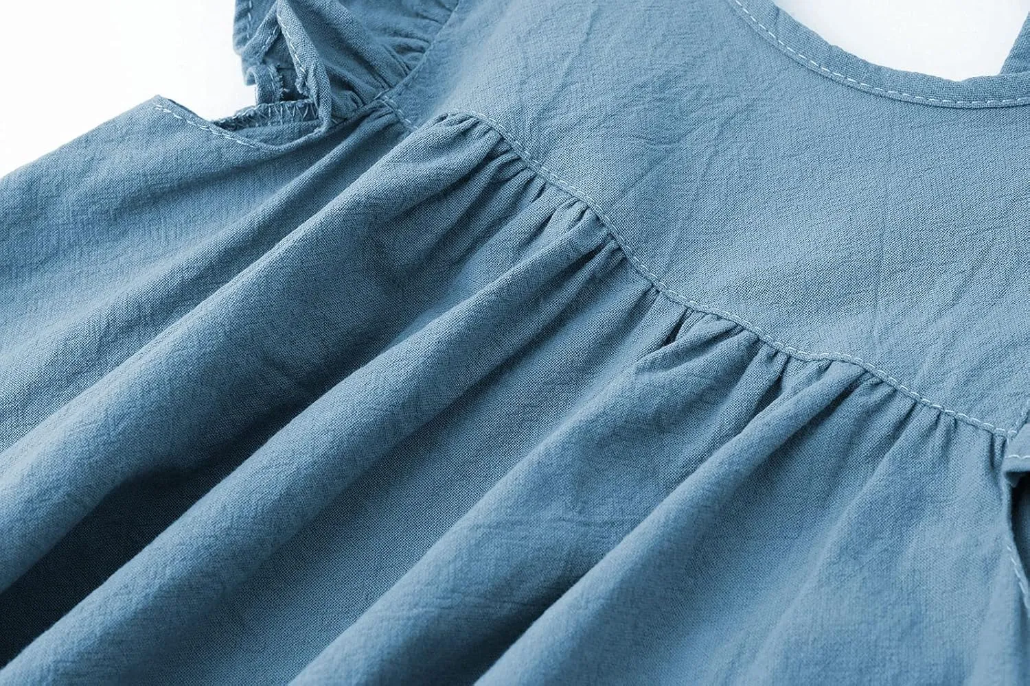 Toddler Linen Dress Baby Girls Ruffle Halter Sleeveless Casual Party Dresses