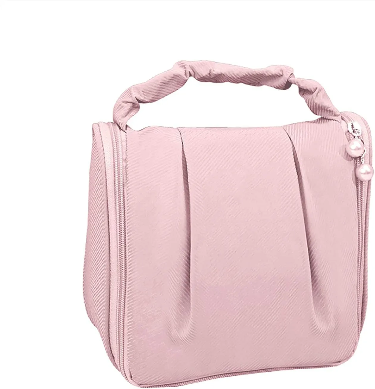 Toiletry Bag for Women Hanging Travel Makeup Bag, Cosmetic Bag Makeup Organizer Zipper Pouch Waterproof Travel Cosmetic Organizer for Women Girls Gift (Pink)