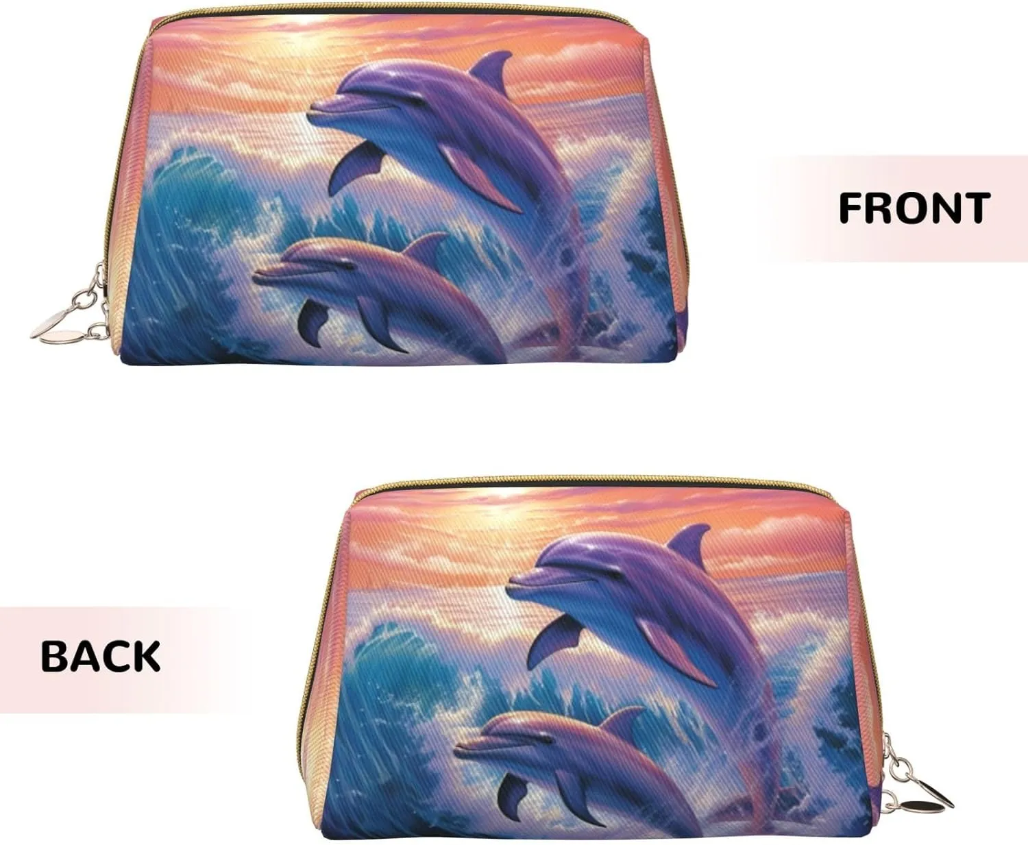 Toiletry Bag for Women Men Dopp Kit Travel Makeup Bag Dolphins Art Make Up Organizers Cosmetic Bag