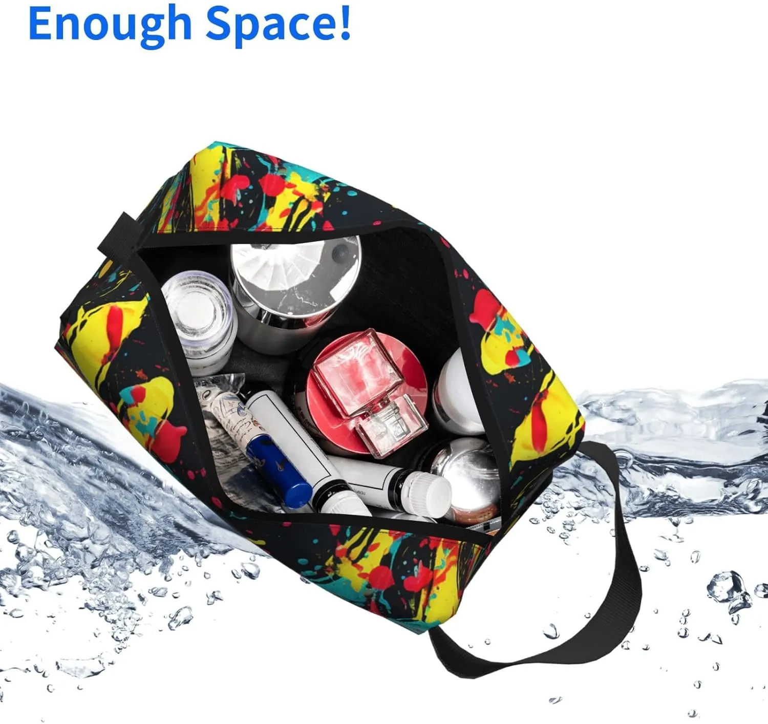 Toiletry Bag for Women Men Dopp Kit Travel Makeup Bag Make Up Organizers Cosmetic Bag Colorful Handprints Hanging Toiletry Bag Shaving Bag with Large Capacity for Travel