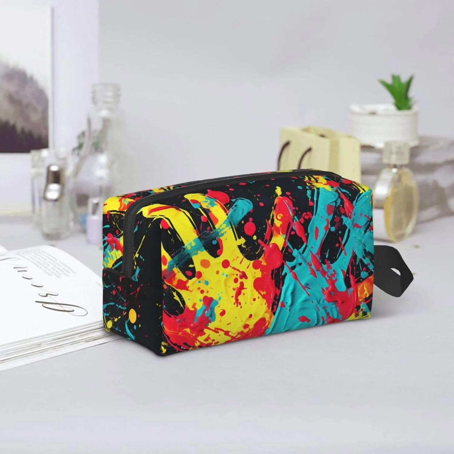 Toiletry Bag for Women Men Dopp Kit Travel Makeup Bag Make Up Organizers Cosmetic Bag Colorful Handprints Hanging Toiletry Bag Shaving Bag with Large Capacity for Travel