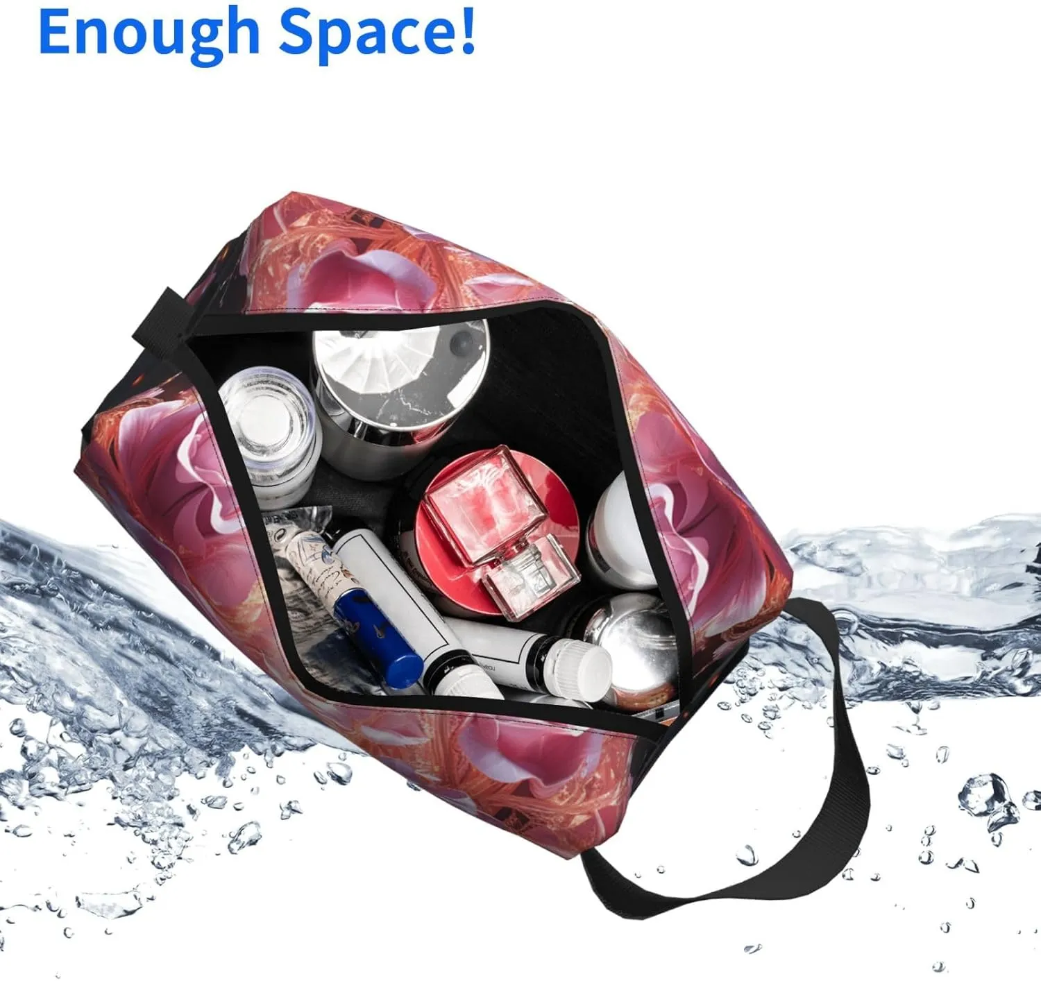 Toiletry Bag for Women Men Dopp Kit Travel Makeup Bag Make Up Organizers Cosmetic Bag Heart is a Rose Hanging Toiletry Bag Shaving Bag with Large Capacity for Travel