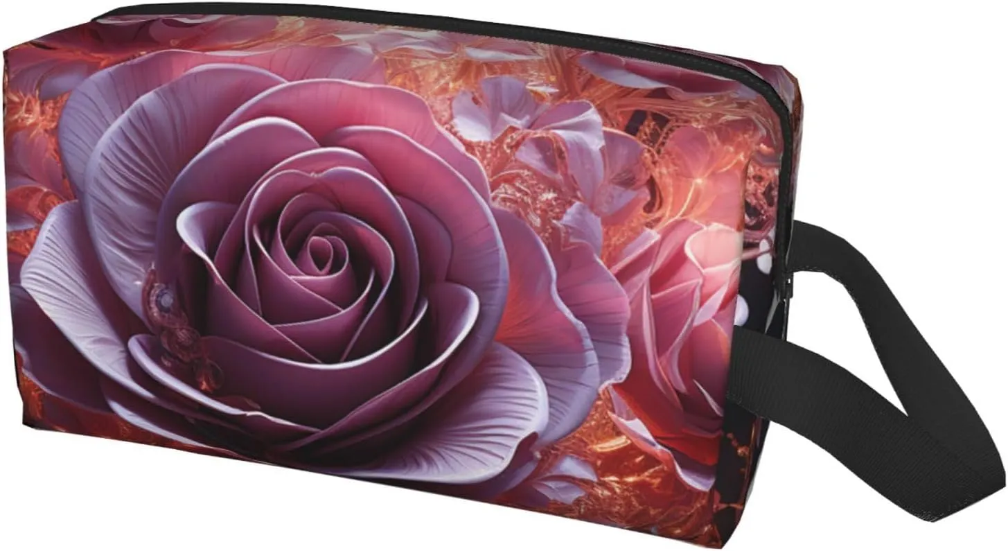Toiletry Bag for Women Men Dopp Kit Travel Makeup Bag Make Up Organizers Cosmetic Bag Heart is a Rose Hanging Toiletry Bag Shaving Bag with Large Capacity for Travel