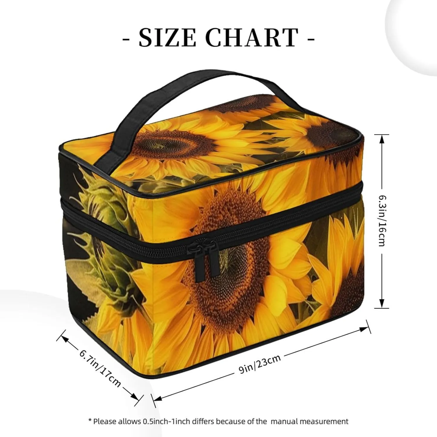 Toiletry Bag for Women Men Dopp Kit Travel Makeup Bag Make Up Organizers Cosmetic Bag Sunflowers Hanging Toiletry Bag Shaving Bag with Large Capacity for Travel
