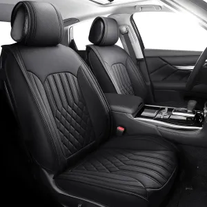 Tomatoman Car Seat Covers Compatible with Infiniti M35 2006-2010 Airbag Compatible Waterproof Dustproof Faux Leather(Full Set/Black)
