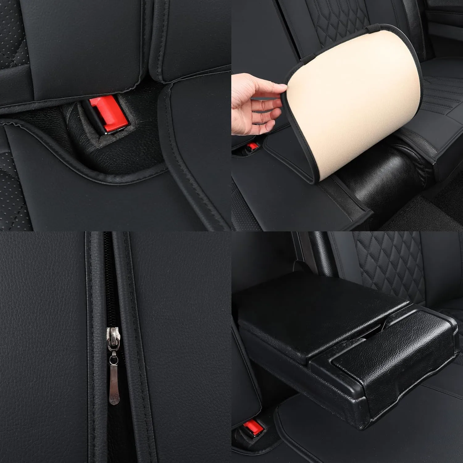 Tomatoman Car Seat Covers Compatible with Infiniti M35 2006-2010 Airbag Compatible Waterproof Dustproof Faux Leather(Full Set/Black)