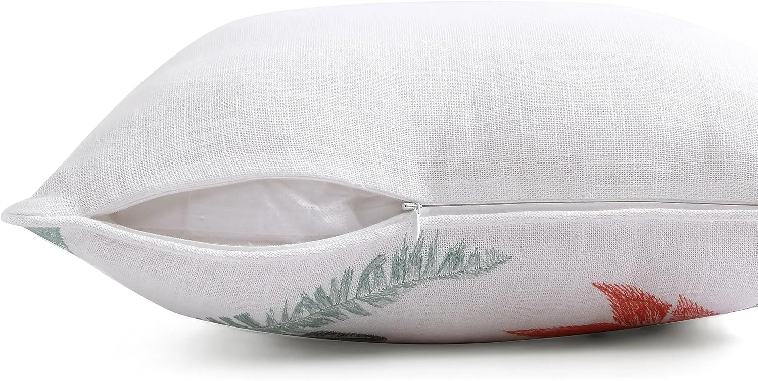 Tommy Bahama Throw Pillow Soft Cotton with Zipper Closure, Tropical Design, Ideal for Bed or Couch, 20" x 20", Acapulco Palms Green