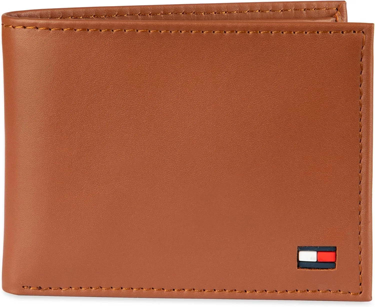 Tommy Hilfiger Men's Classic Logo Style Passcase Bifold Wallet with Multiple Card Slots and ID Window