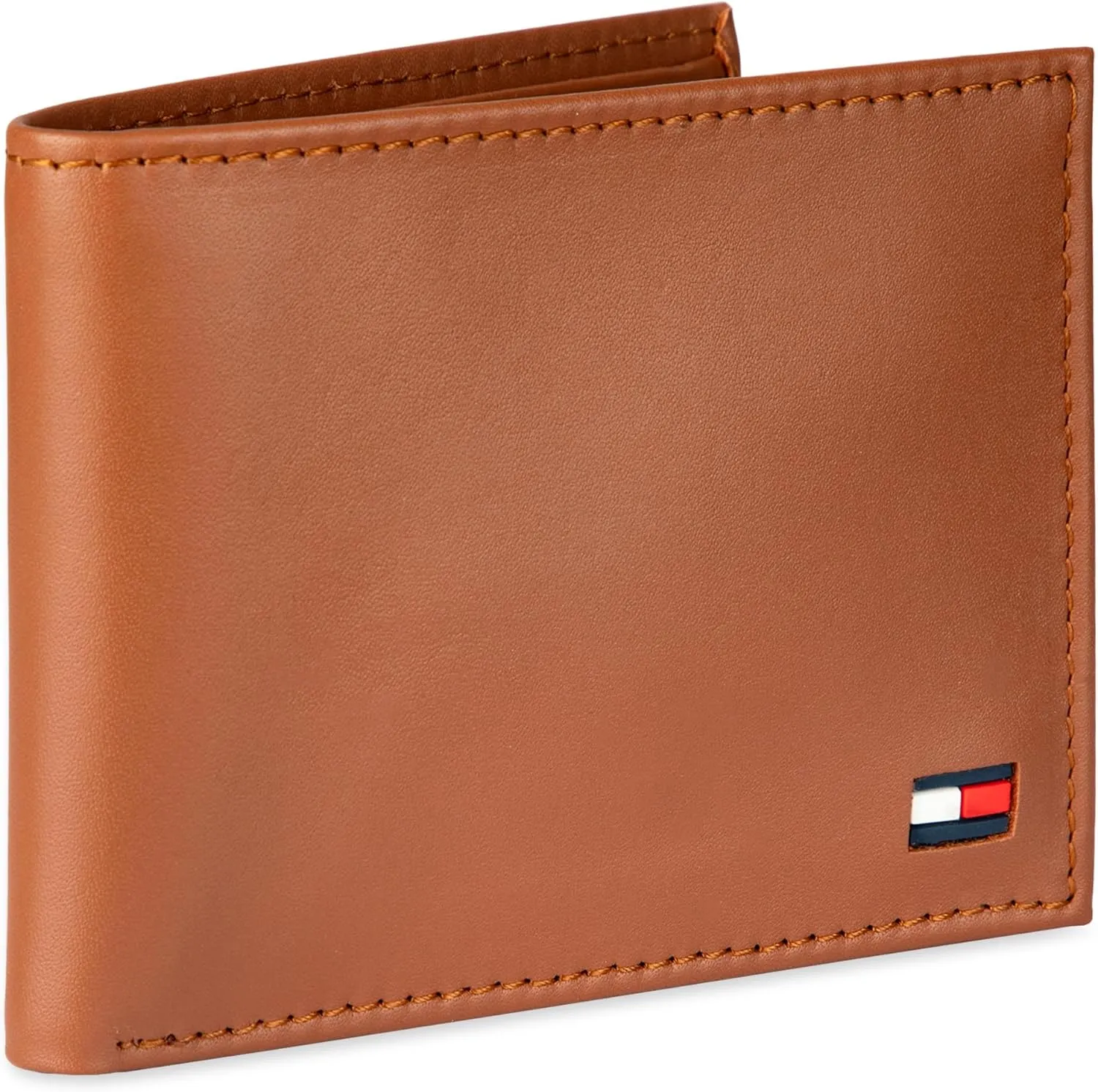 Tommy Hilfiger Men's Classic Logo Style Passcase Bifold Wallet with Multiple Card Slots and ID Window