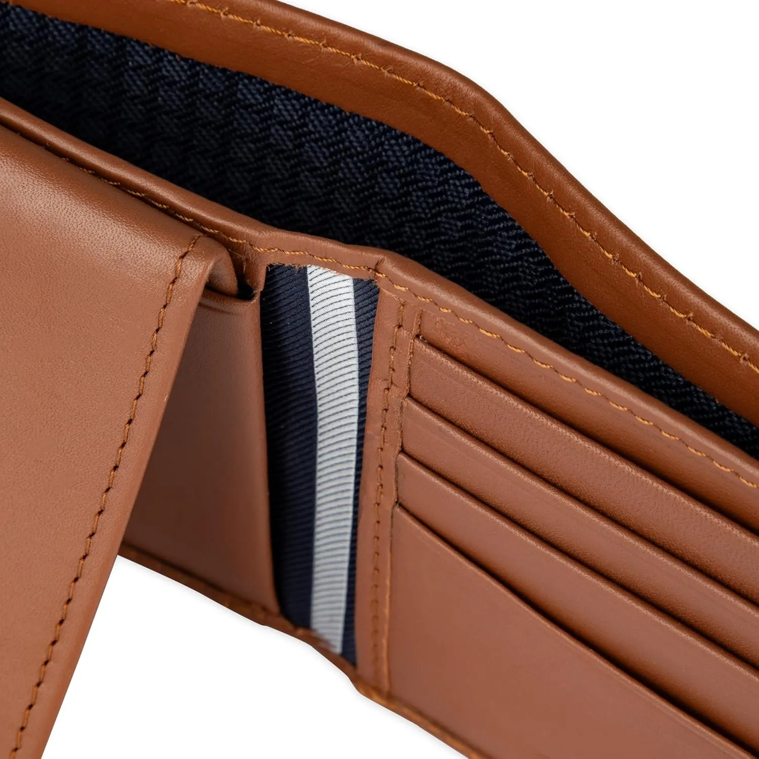Tommy Hilfiger Men's Classic Logo Style Passcase Bifold Wallet with Multiple Card Slots and ID Window