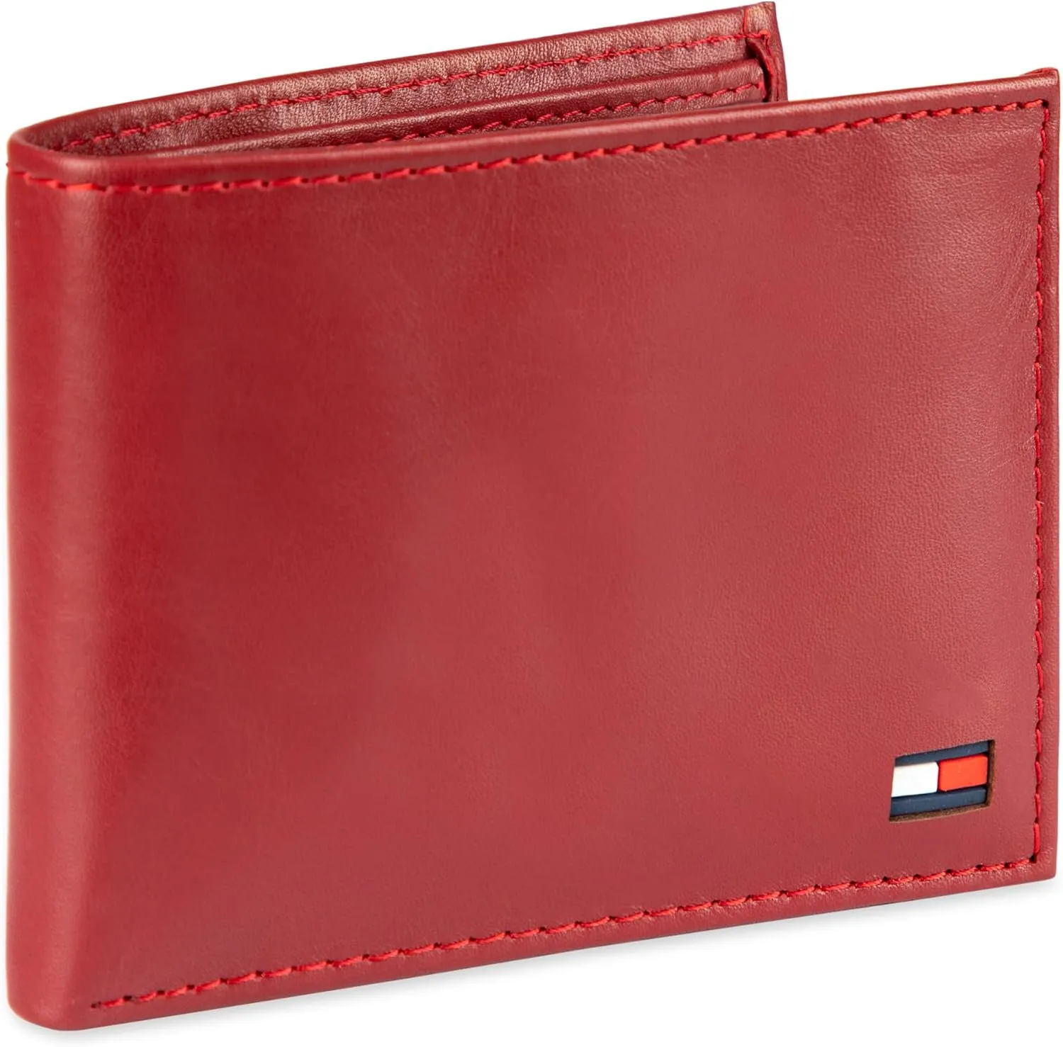 Tommy Hilfiger Men's Classic Logo Style Passcase Bifold Wallet with Multiple Card Slots and ID Window