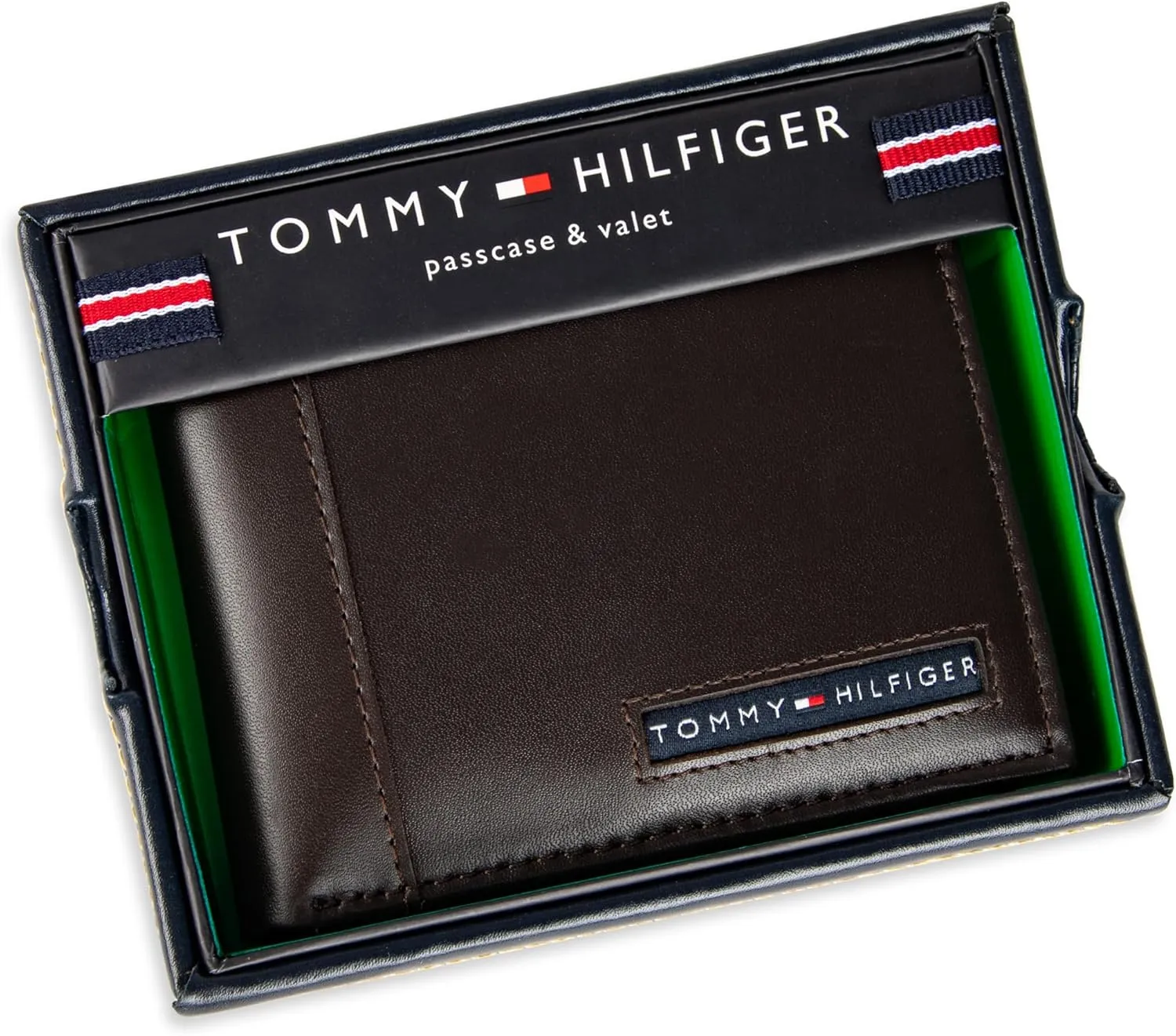 Tommy Hilfiger Men's Leather Wallet – Slim Bifold with 6 Credit Card Pockets and Removable ID Window