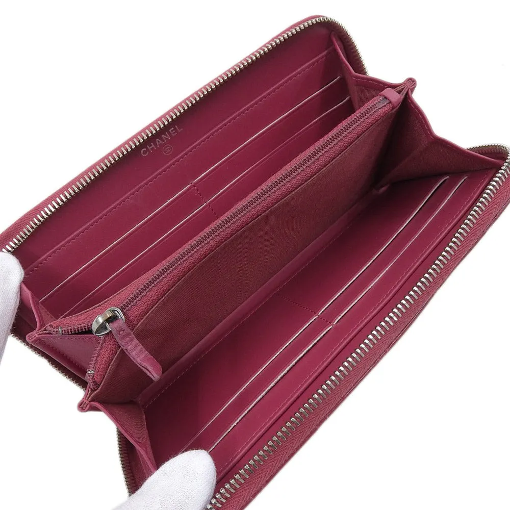 Top Quality Chanel Enamel Round Zipper Long Wallet A50106
