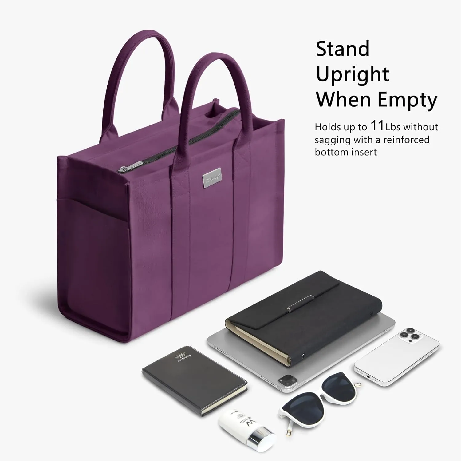 TOPDesign Heavy-Duty Canvas Tote Bag for Women, Adjustable Crossbody Handbag with 6 Pockets, Everything Tote