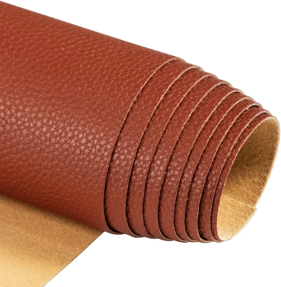 TORRAMI Soft Synthetic PU Fabric Material Faux Leather Sheets 1 Yards 54" x 36", 0.95mm Thick for Upholstery, DIY Crafts, Pebbled Pattern Brown