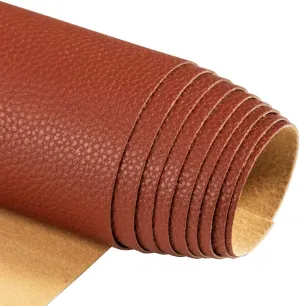TORRAMI Soft Synthetic PU Fabric Material Faux Leather Sheets 1 Yards 54" x 36", 0.95mm Thick for Upholstery, DIY Crafts, Pebbled Pattern Brown