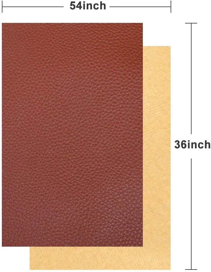 TORRAMI Soft Synthetic PU Fabric Material Faux Leather Sheets 1 Yards 54" x 36", 0.95mm Thick for Upholstery, DIY Crafts, Pebbled Pattern Brown