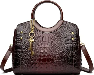 Tote Bags for Women Faux Leather Handbags Purses Crocodile Pattern Satchel Bag Shoulder Crossbody Bag Ladies Work bag