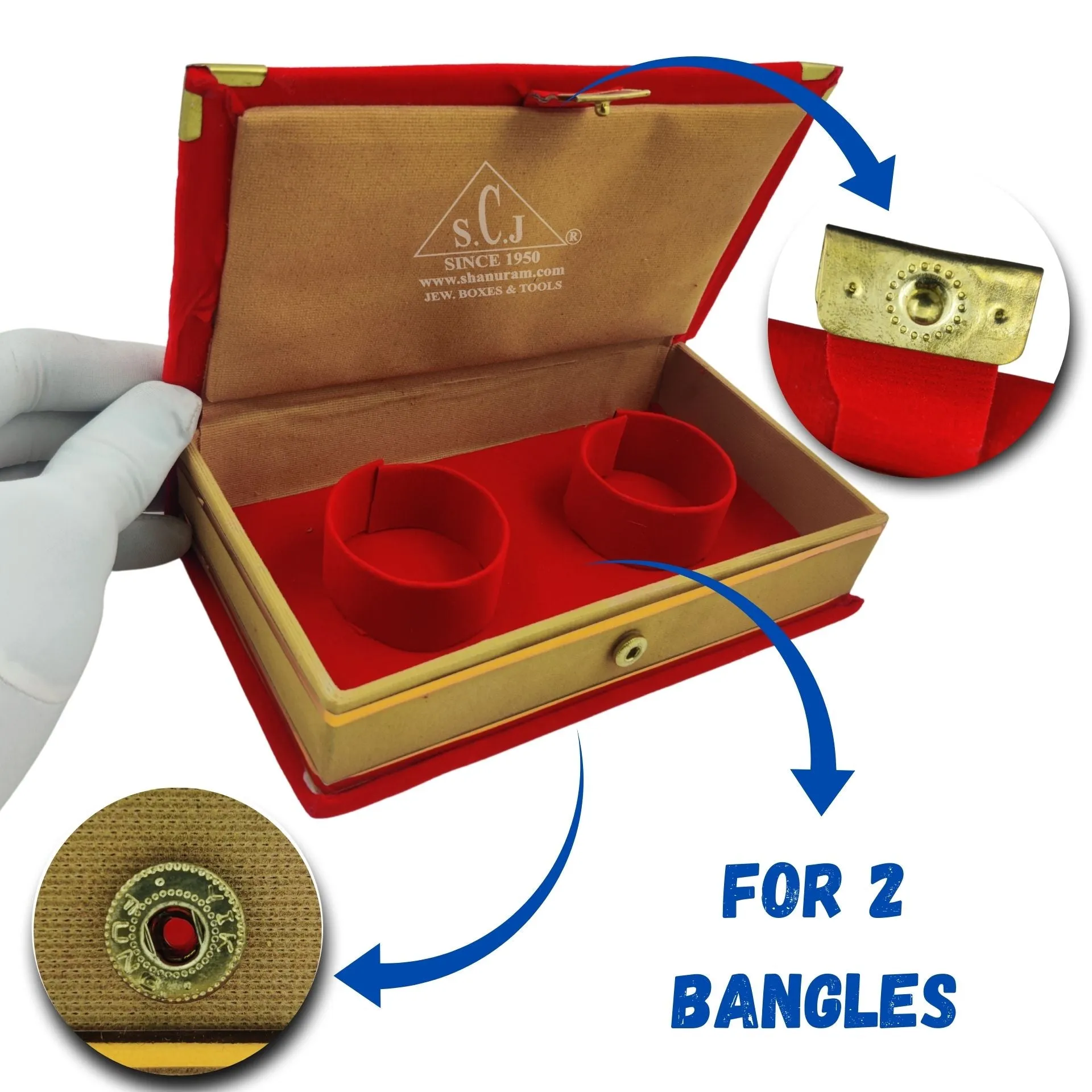 Traditional Velvet Double Bangle Box (NGP) | Double Bangle Jewellery Box