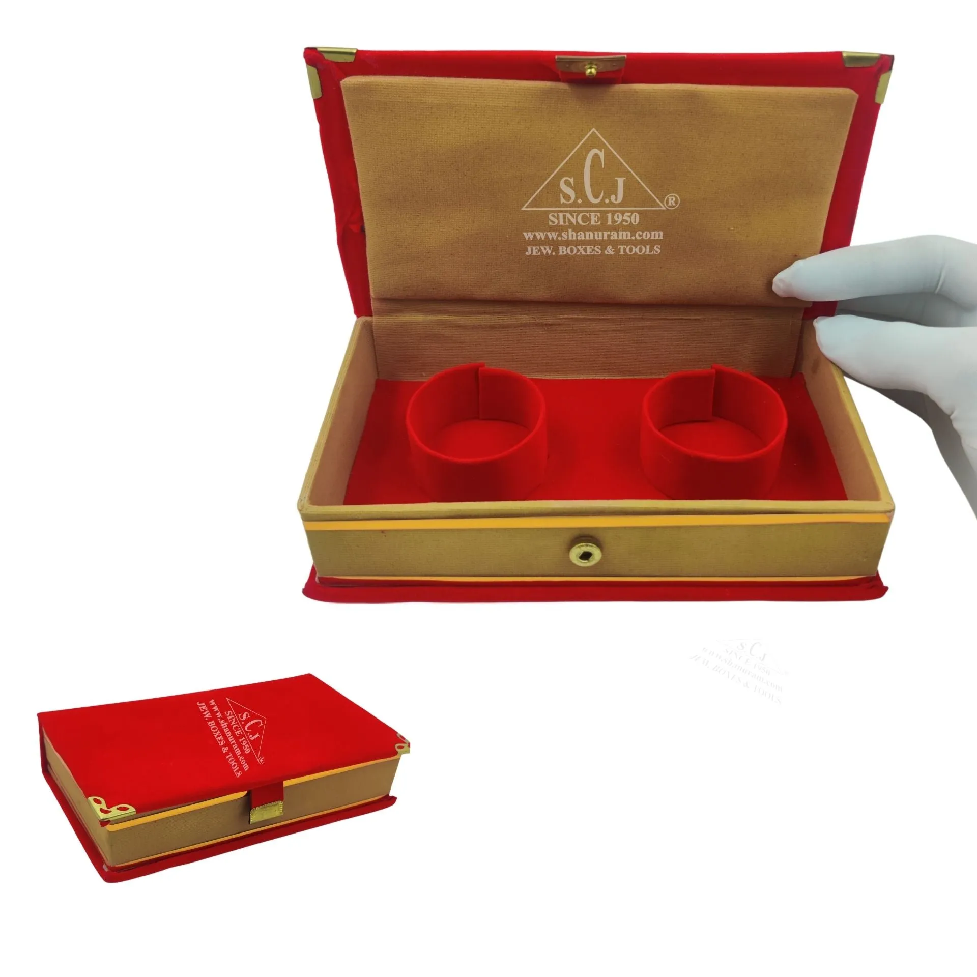 Traditional Velvet Double Bangle Box (NGP) | Double Bangle Jewellery Box