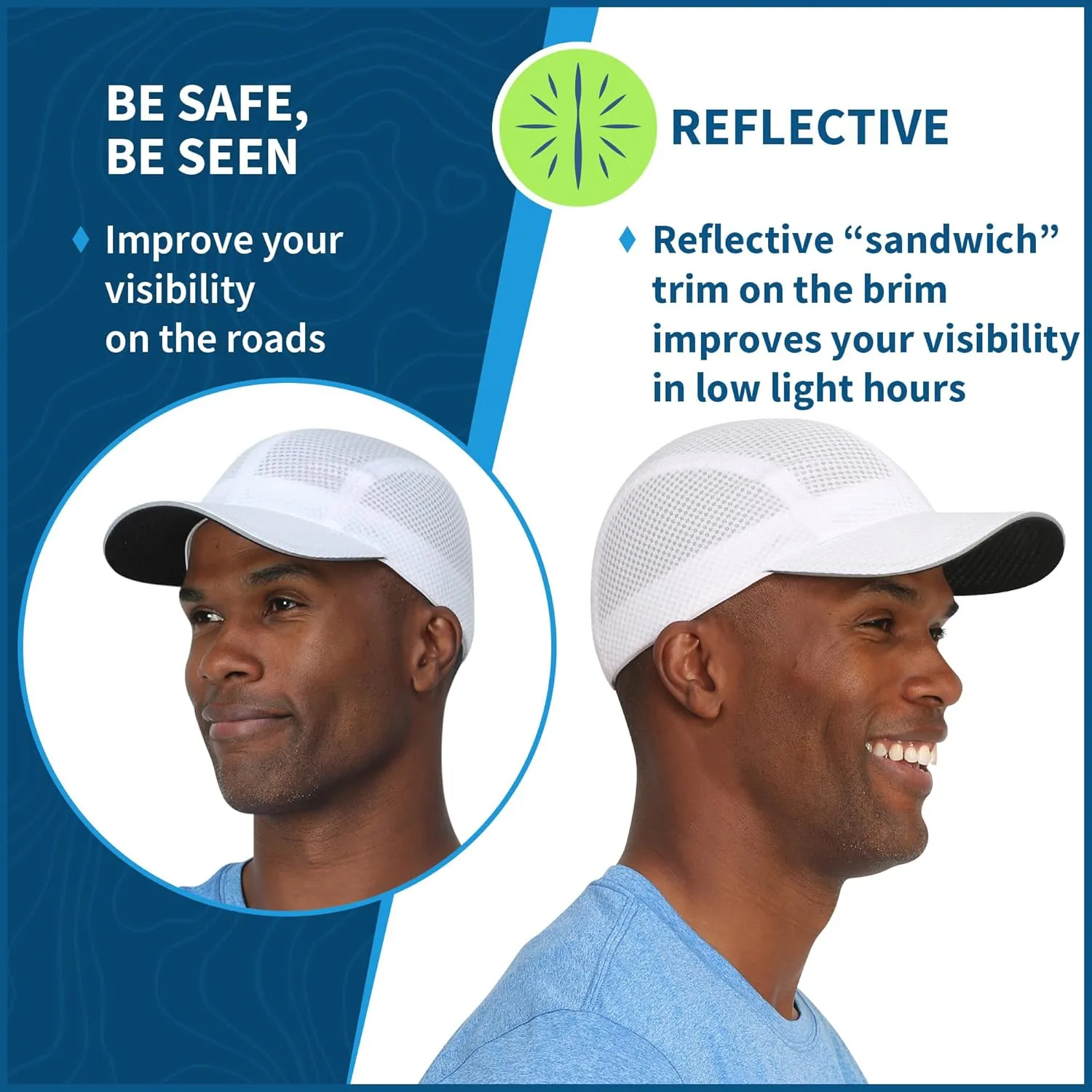 TrailHeads Performance Mens Running Hat - Lightweight, Quick Dry Workout Hats for Men - Athletic Sports Cap for Tennis, Gym