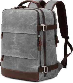 Travel Backpack for Men Carry On Backpack Flight Approved Personal Item Backpack, 17 inch Laptop Backpack Casual Daypack Weekender Business Hiking Backpack, Gray