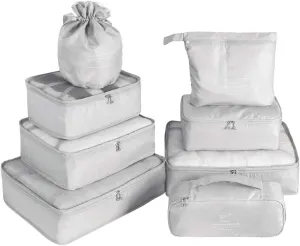 Travel Packing Cubes 8 Pcs Set, Luggage Packing Organizers with Shoe Bag and Toiletry Bag