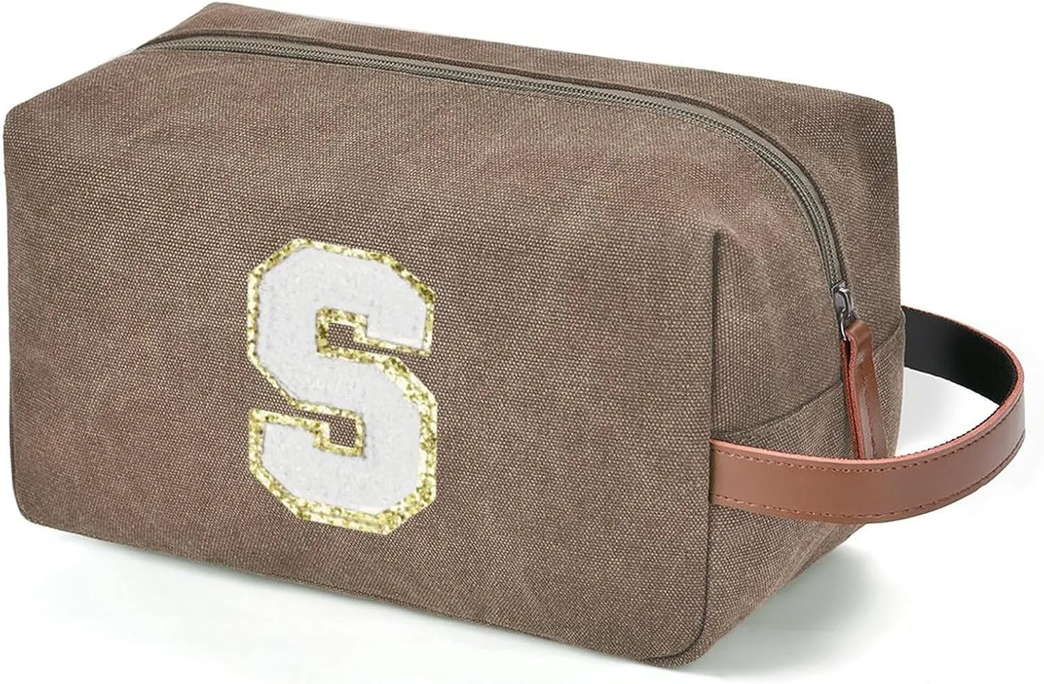 Travel Toiletry Bag for Men Initials - Graduation Gifts for Him, Personalized Shaving Kit Bag Hanging Dopp Kit - Travel Essentials, Bathroom Shower Bag for Toiletries Accessories Gifts for Men - S