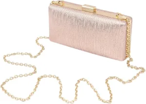 TrendsBlue Elegant Small Solid Color PU Leather Shine Hard Clutch Evening Bag Handbag