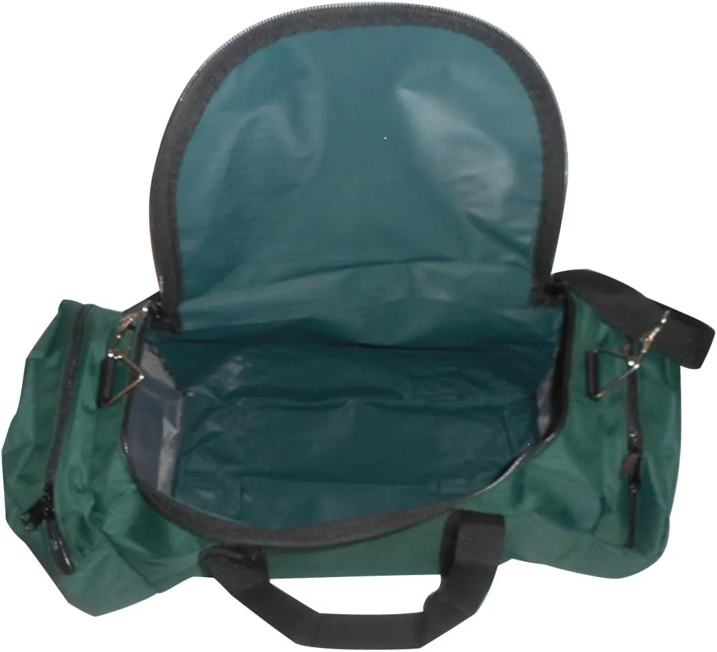 Triple Carry-on with U Opening,two Separate Compartment One on Each End and Front Pocket Made In USA. (Forest Green)