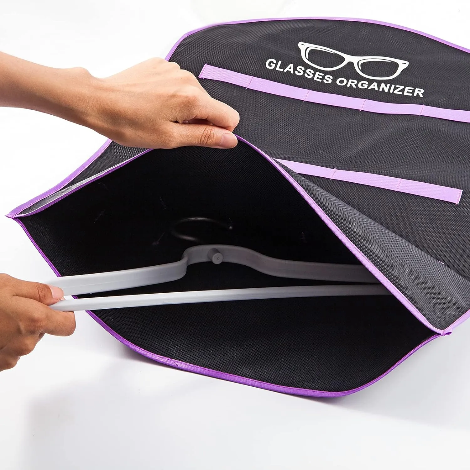 TRIUMPH VISION Hanging Sunglasses Organizers Eyeglasses Holder Stand, 30 Slots Eyeglass Case Eyewear Wall Organizer Multiple Eyeglasses Storage Sunglass Wall Mount Foldable Travel Glasses Case