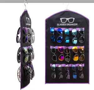 TRIUMPH VISION Hanging Sunglasses Organizers Eyeglasses Holder Stand, 30 Slots Eyeglass Case Eyewear Wall Organizer Multiple Eyeglasses Storage Sunglass Wall Mount Foldable Travel Glasses Case