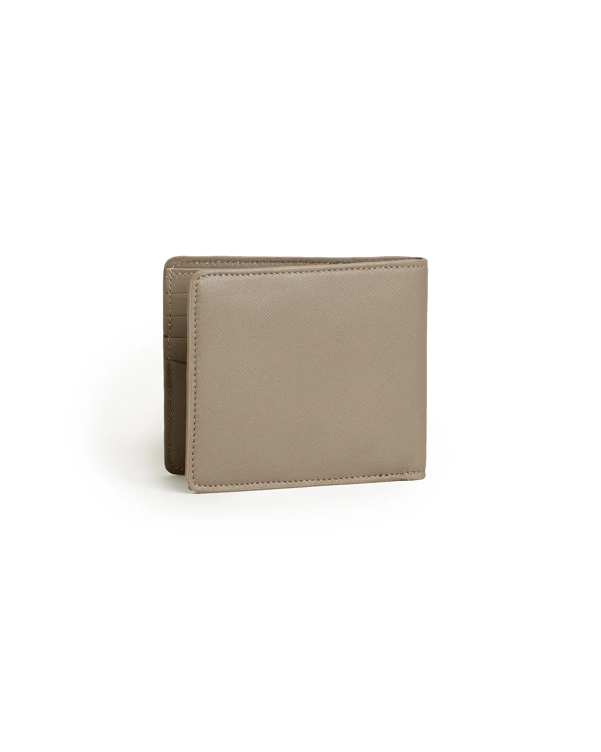 Trunk Saffiano Leather Billfold Wallet: Cement