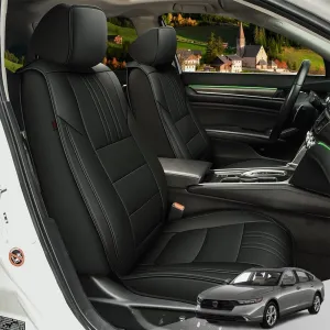 TTX LIGHTING Custom Fit for Honda Accord Seat Covers 2018-2025 Full Set Waterproof Faux Leather Automotive Seat Covers Compatible Airbag Car Seat Protector(5 Seat Black)