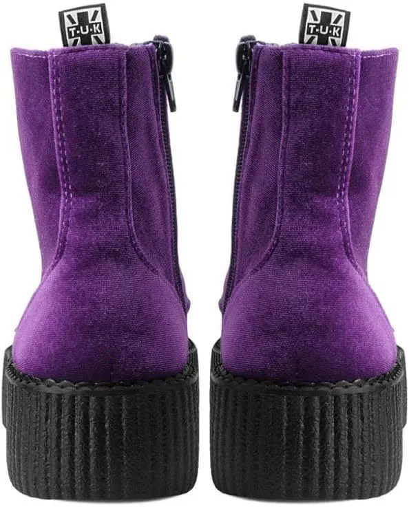 T.U.K Velvet Viva Mondo Boots for Women, Fashion Lace Up Platform Combat Boots