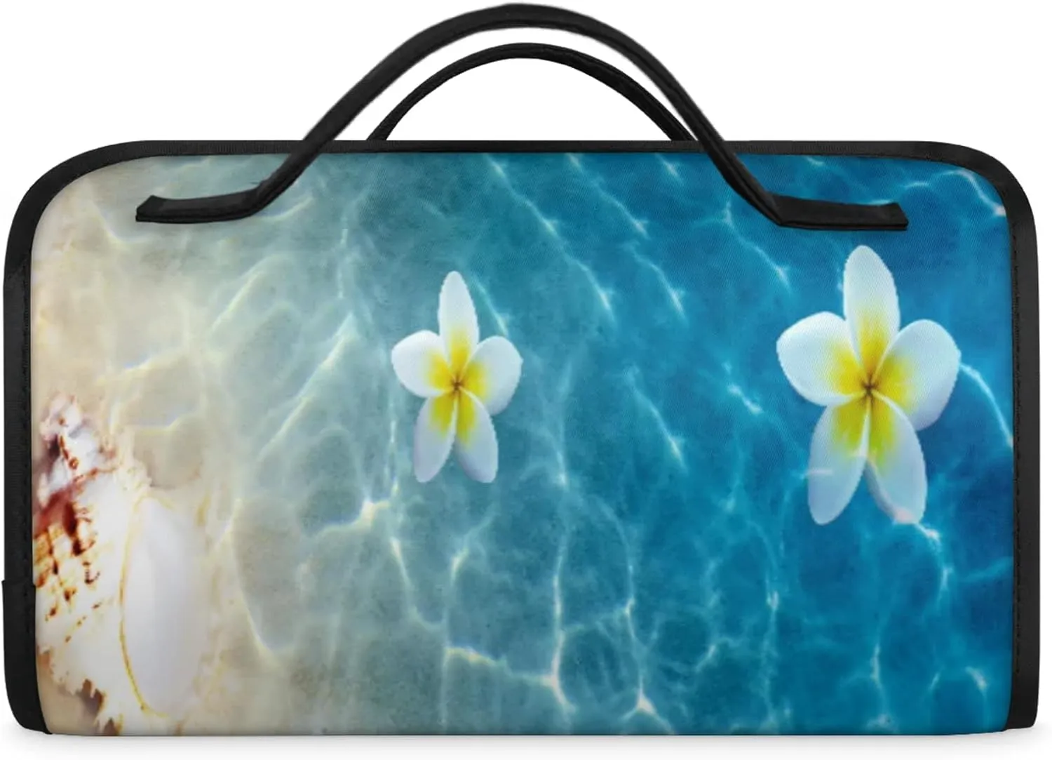 Turtle Starfish Toiletry Bag Water Proof Travel Makeup Case Large Capacity 4 in 1 Foldable Cosmetics Storage for Women Men Removable Zipper Clear PVC Pockets