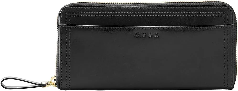 Tusk Kent Single Zip Gusseted Clutch Wallet (Black)