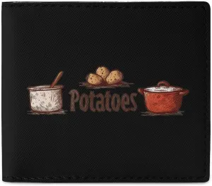 Types Of Potato Novelty Bifold Wallet Funny Purse Front Pocket Holder Money Clip with ID Credit Card Slots for Men Women