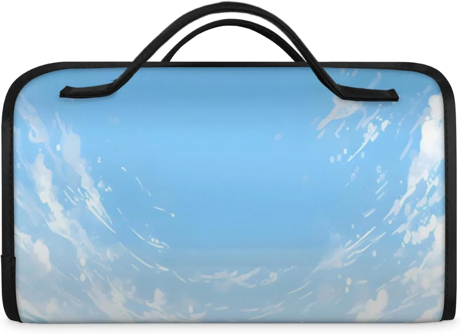 Undersea Scene Toiletry Bag Water Proof Travel Makeup Case Large Capacity 4 in 1 Foldable Cosmetics Storage for Women Men Removable Zipper Clear PVC Pockets