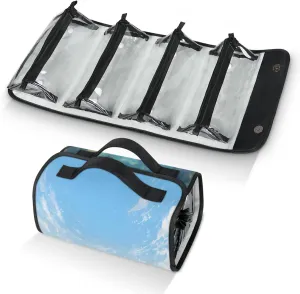 Undersea Scene Toiletry Bag Water Proof Travel Makeup Case Large Capacity 4 in 1 Foldable Cosmetics Storage for Women Men Removable Zipper Clear PVC Pockets