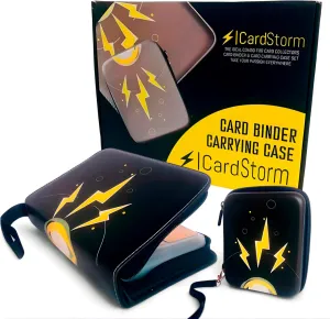 Unique Set: Card Binder and Carrying Case, Double Sided Pocket Fits 400 Cards, Hard Case for Travel, Unique Packaging